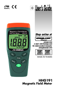 Thumbnail of document Manual - HHG191 Omega Portable Magnetic Field Gauss Meter w/Display